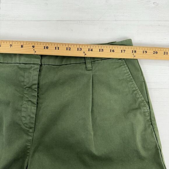 J.Crew Pleated Capeside Chino Pants Women 14 Green Relaxed Straight Cotton - Picture 12 of 15